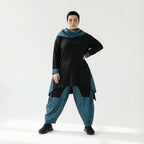 Ballonhose aus Memorytaft in Petrol – elastischer Komfort im Baggy-Look von AKH Premium bei Modeare entdecken