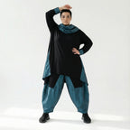Ballonhose aus Memorytaft in Petrol – elastischer Komfort im Baggy-Look von AKH Premium bei Modeare entdecken