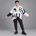 Popelineshirt mit Kragen Brusttaschen und kastigem Schnitt mit längerem Rückenteil Langarm