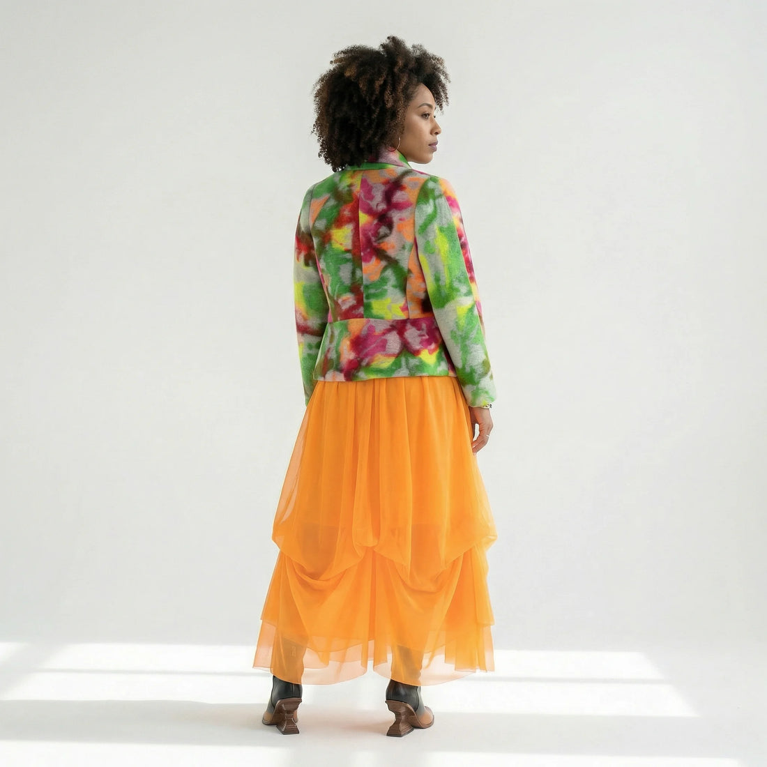 Wollblazer mit Farbverlauf in Multicolor Designer Look für Übergang und Winter