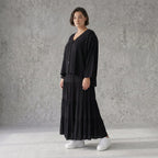 Schwarzer Viskose Ballonrock im Lagenlook mit elastischem Bund aus weichem Jerseystoff