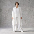 Leichter Weiß Cardigan im Lagenlook mit Leinengefühl Oversize bequem zeitlos modern soft