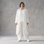 Leichter Cardigan in Leinenoptik Oversize Lagenlook zeitlos elegant Creme fliessend neu
