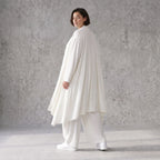 Leichter Cardigan in Leinenoptik Oversize Lagenlook zeitlos elegant Creme fliessend neu