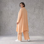 Fliessender Mauve Leinenlook Cardigan Oversize Lagenlook leger zeitlos elegant sommerlich
