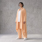 Fliessender Mauve Leinenlook Cardigan Oversize Lagenlook leger zeitlos elegant sommerlich
