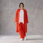 Leichter Oversize Cardigan in Hellrot fliessend mit Leinenoptik Lagenlook luftig zeitlos