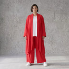 Fuchsia Leinen Cardigan im Lagenlook Oversize leger ausgefallen mit Zipfelsaum luftig 88