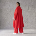Fuchsia Leinen Cardigan im Lagenlook Oversize leger ausgefallen mit Zipfelsaum luftig 88