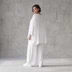 Leichtes Weißes Oversize Shirt im Lagenlook mit Leinenoptik leger zeitlos clean modernen