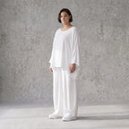Leichtes Weißes Oversize Shirt im Lagenlook mit Leinenoptik leger zeitlos clean modernen