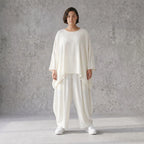 Leichtes Oversize Leinen Shirt im Lagenlook leger modern zeitlos Creme fliessend Komfort