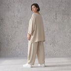 Zeitloses Beige Oversize Shirt im Lagenlook leger ausgefallen luftig mit Leinenoptik cool