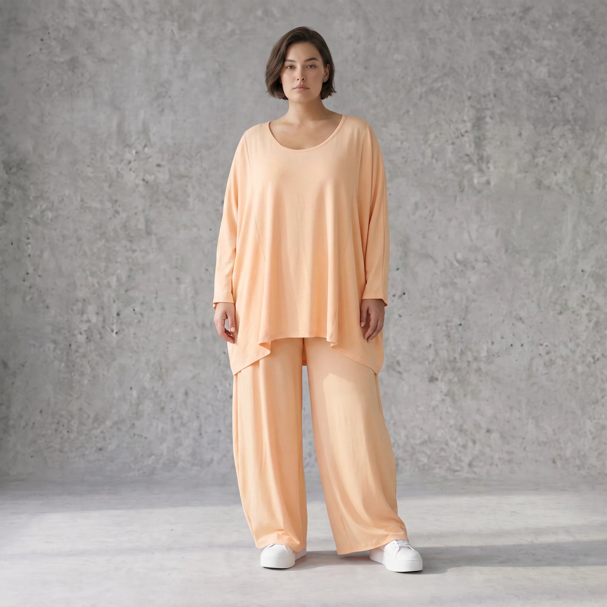 Locker fallendes Mauve Oversize Shirt im Lagenlook leger ausgefallen zeitlos luftig chic