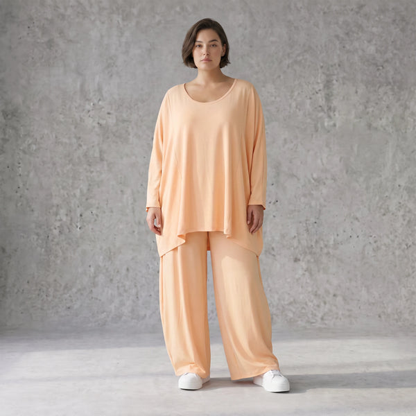 Locker fallendes Mauve Oversize Shirt im Lagenlook leger ausgefallen zeitlos luftig chic