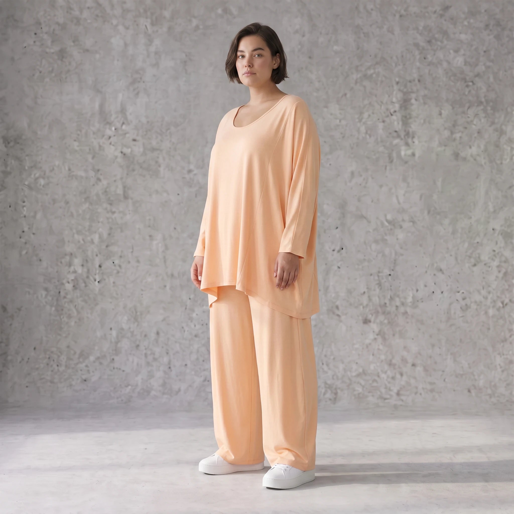 Locker fallendes Mauve Oversize Shirt im Lagenlook leger ausgefallen zeitlos luftig chic