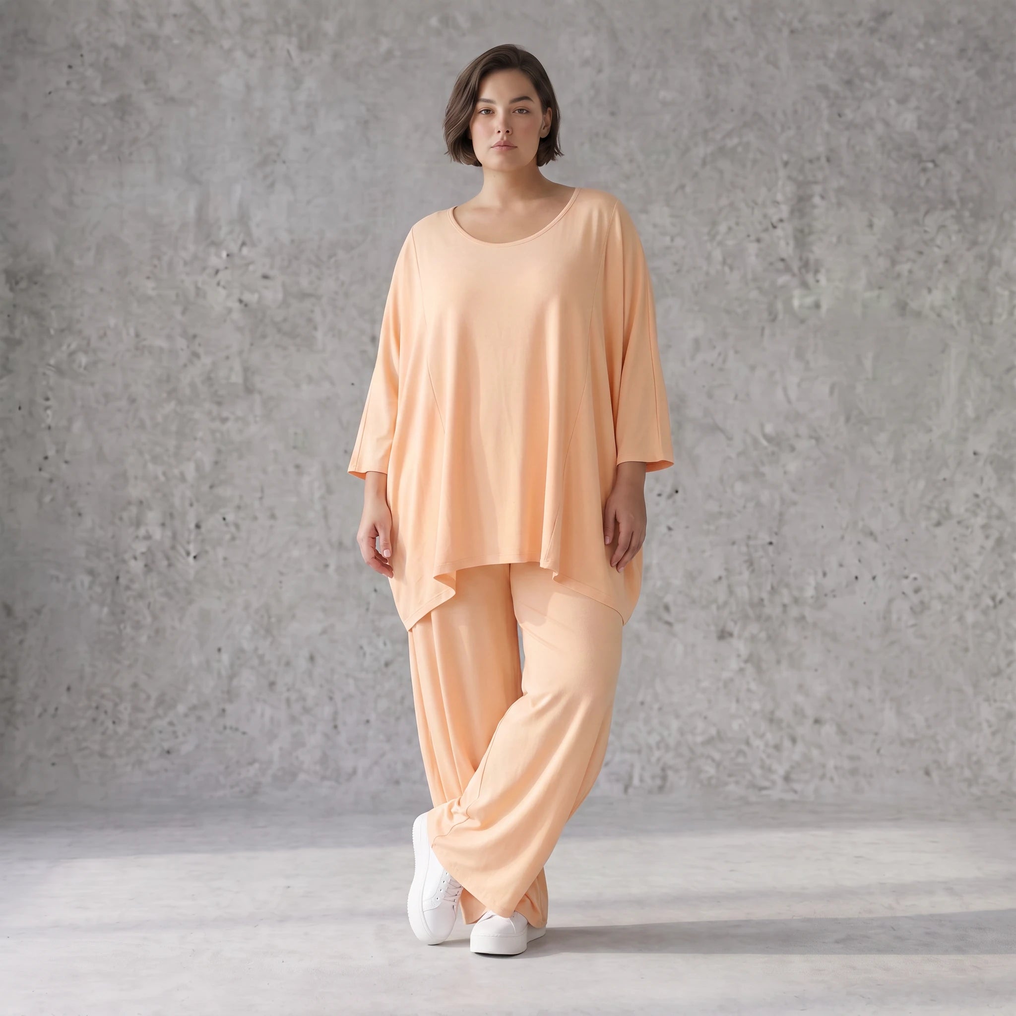 Locker fallendes Mauve Oversize Shirt im Lagenlook leger ausgefallen zeitlos luftig chic