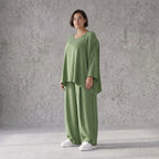 Khaki Oversize Shirt im Lagenlook leger ausgefallen mit Crash Optik zeitlos chic luftig