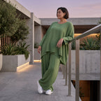 Khaki Oversize Shirt im Lagenlook leger ausgefallen mit Crash Optik zeitlos chic luftig