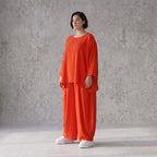 Legeres Oversize Shirt in Hellrot mit Leinenfeeling fuer sommerlichen Lagenlook zeitlos