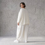 Creme Ballonhose im Lagenlook leger Oversize mit Leinengefühl zeitlos ausgefallen soft