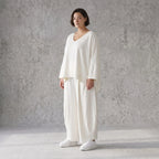 Creme Ballonhose im Lagenlook leger Oversize mit Leinengefühl zeitlos ausgefallen soft