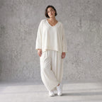 Creme Ballonhose im Lagenlook leger Oversize mit Leinengefühl zeitlos ausgefallen soft