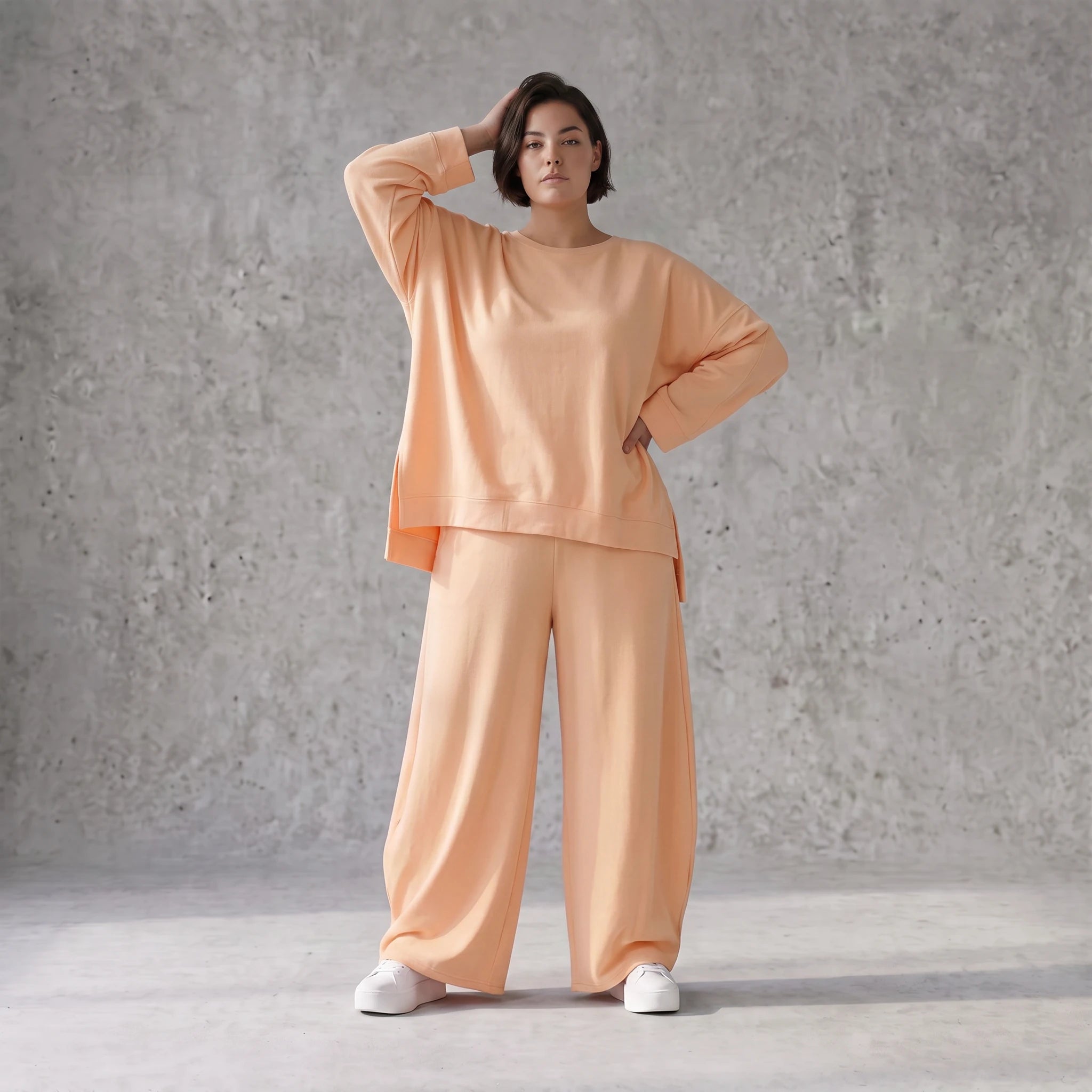 Leichte Oversize Ballonhose in Mauve mit Lagenlook Flair leger zeitlos modern soft look
