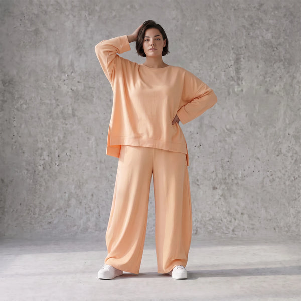 Leichte Oversize Ballonhose in Mauve mit Lagenlook Flair leger zeitlos modern soft look