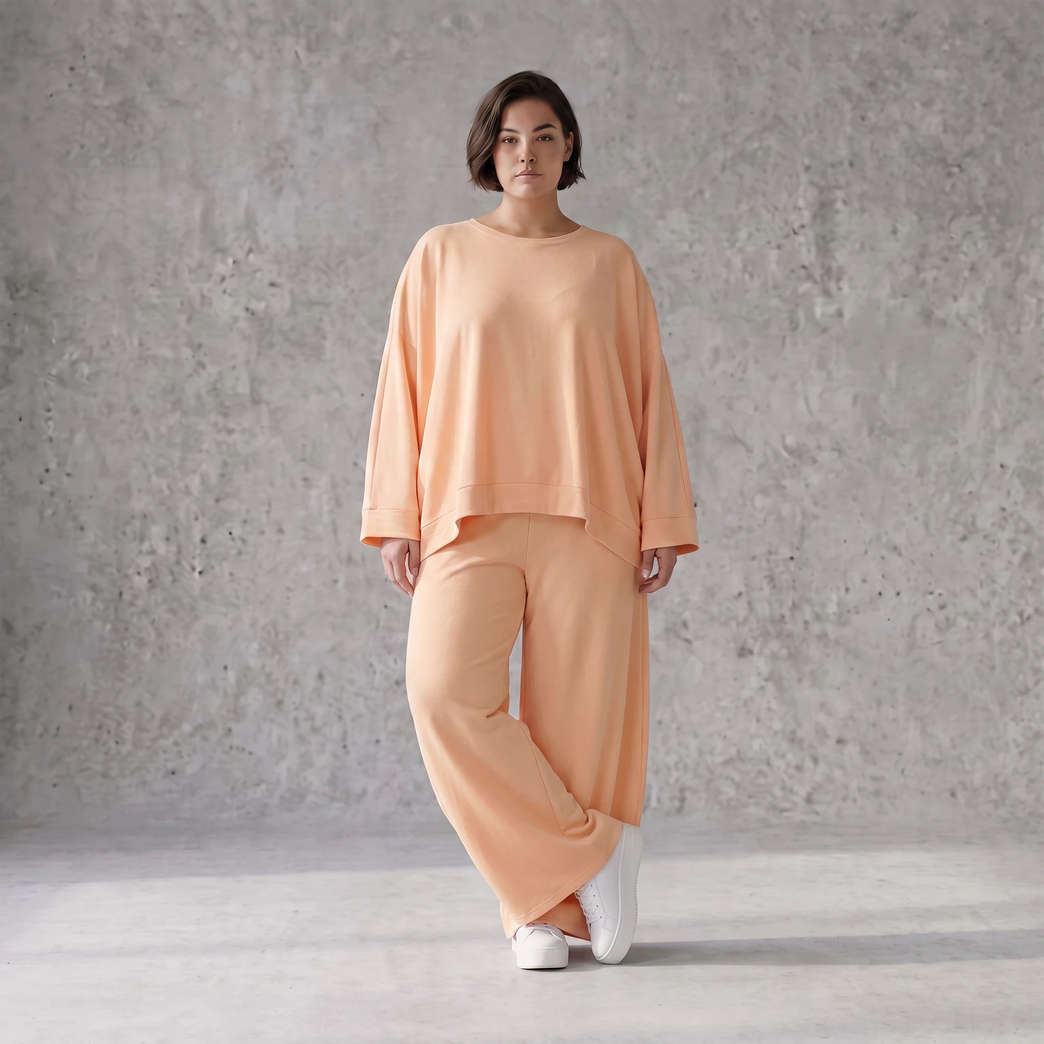 Leichte Oversize Ballonhose in Mauve mit Lagenlook Flair leger zeitlos modern soft look