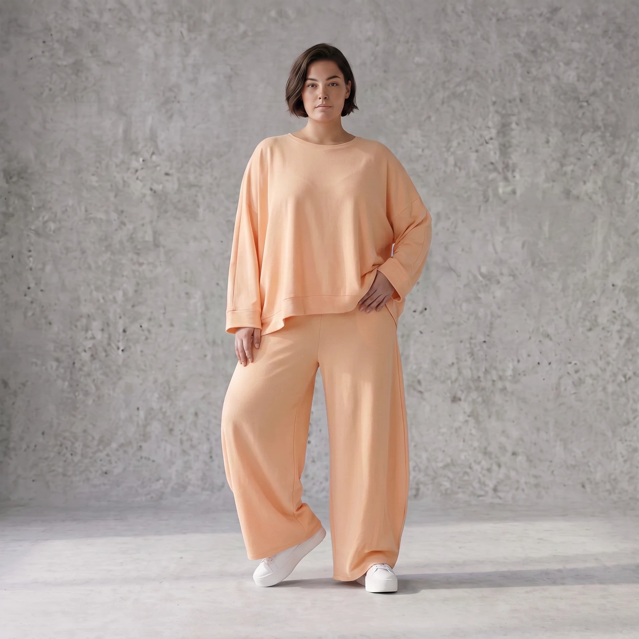 Leichte Oversize Ballonhose in Mauve mit Lagenlook Flair leger zeitlos modern soft look