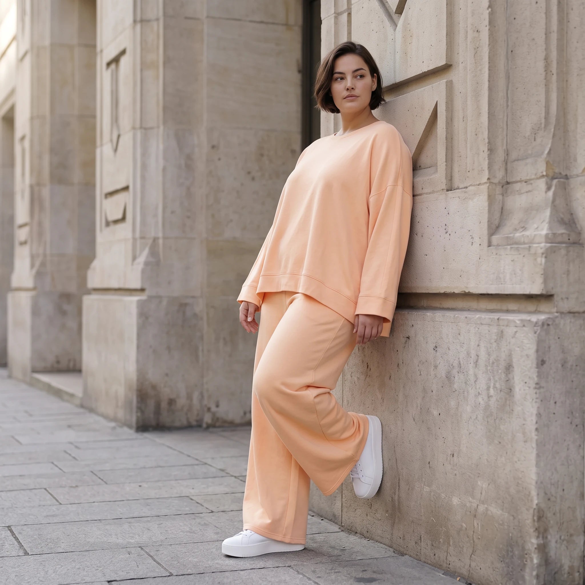Leichte Oversize Ballonhose in Mauve mit Lagenlook Flair leger zeitlos modern soft look
