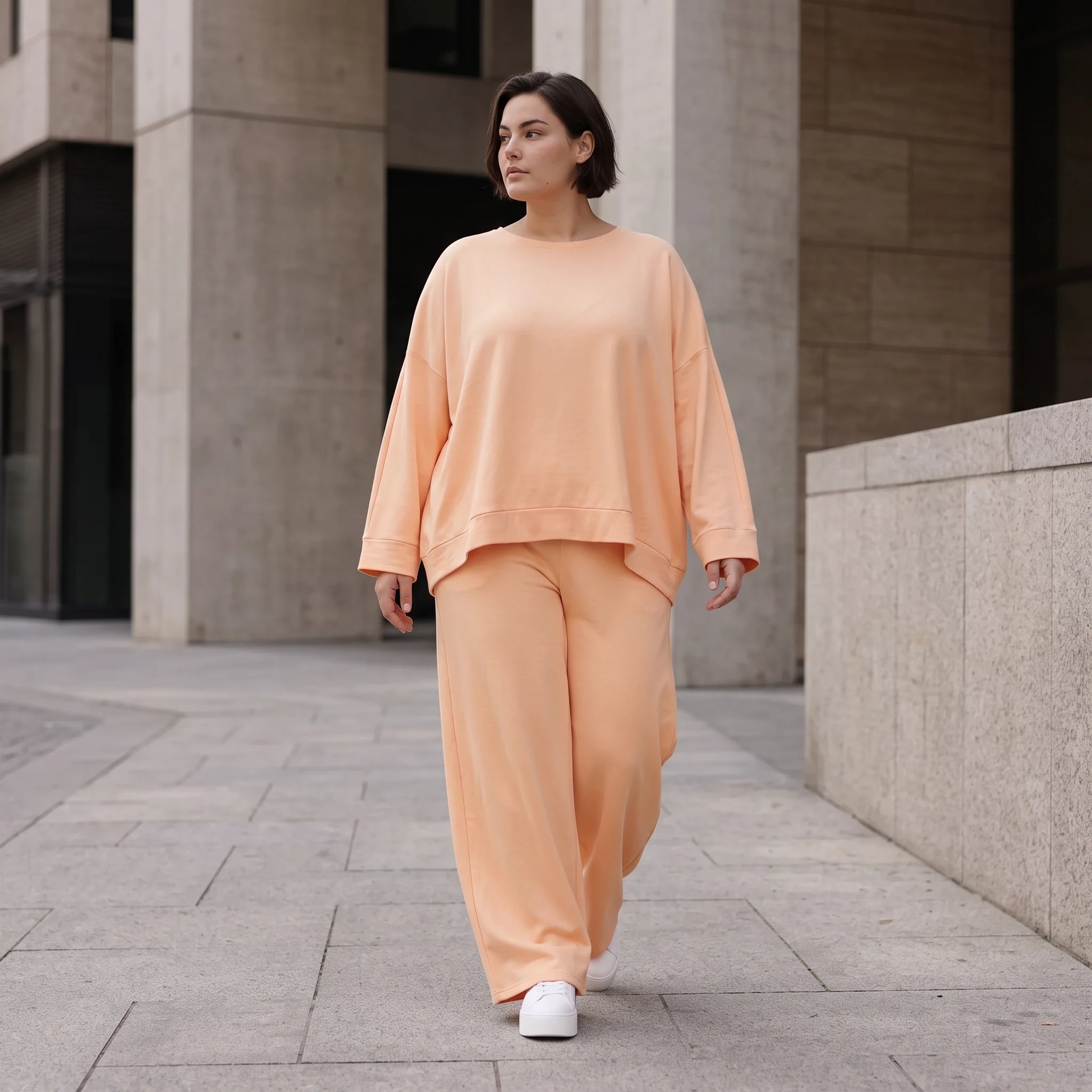 Leichte Oversize Ballonhose in Mauve mit Lagenlook Flair leger zeitlos modern soft look