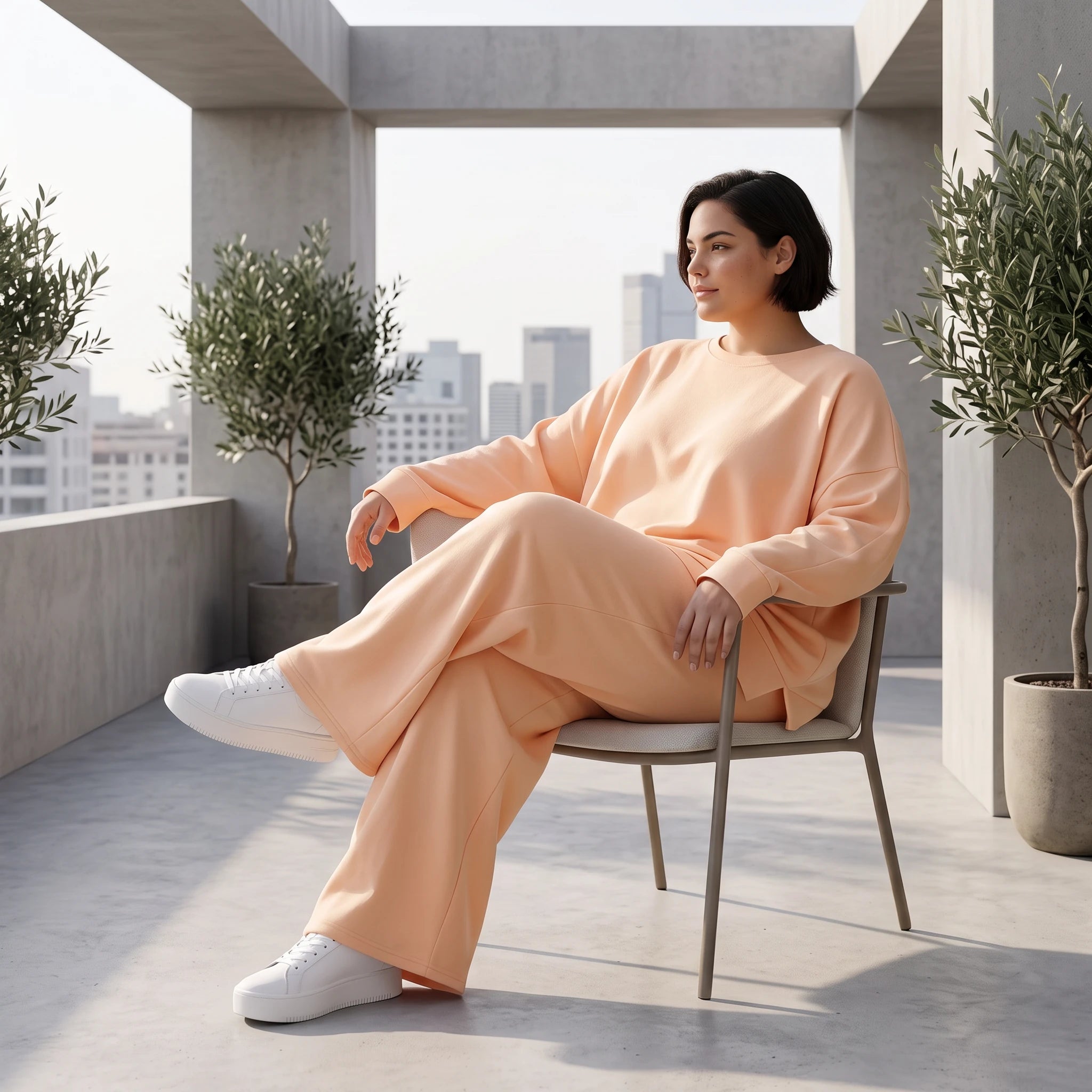 Leichte Oversize Ballonhose in Mauve mit Lagenlook Flair leger zeitlos modern soft look