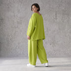 Ballonhose Apfelgrün fliessend neu Lagenlook Oversized lässig zeitlos bequem weites Bein