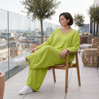 Ballonhose Apfelgrün fliessend neu Lagenlook Oversized lässig zeitlos bequem weites Bein