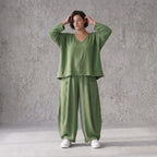 Locker geschnitten Oversize Ballonhose Khaki im Lagenlook aus Leinen luftig zeitlos soft