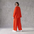 Zeitlose Oversize Ballonhose in Hellrot mit luftigem Leinenlook leger ausgefallen modern