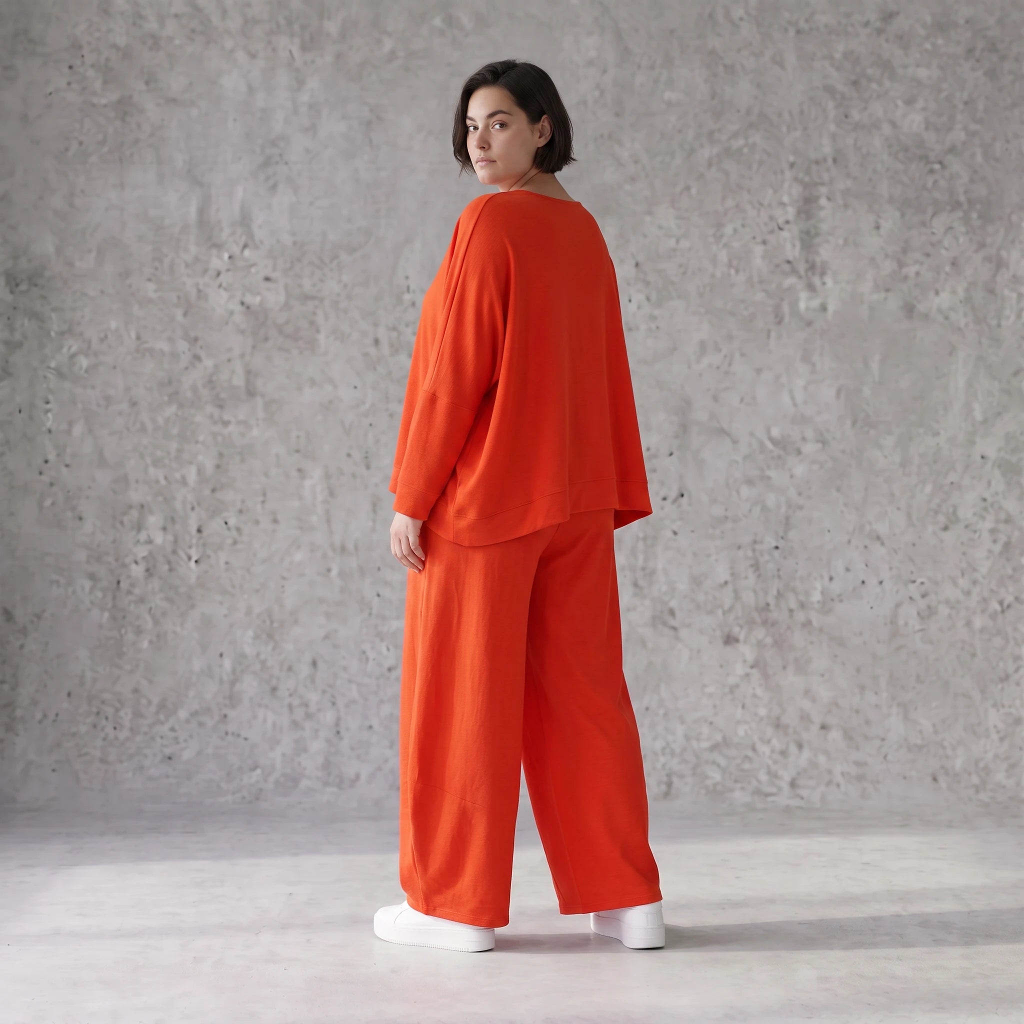 Zeitlose Oversize Ballonhose in Hellrot mit luftigem Leinenlook leger ausgefallen modern