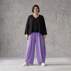 Flieder Ballonhose Leinenmix Oversize Lagenlook leger zeitlos weich fliessend sehr modern