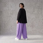 Flieder Ballonhose Leinenmix Oversize Lagenlook leger zeitlos weich fliessend sehr modern
