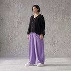 Flieder Ballonhose Leinenmix Oversize Lagenlook leger zeitlos weich fliessend sehr modern