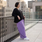 Flieder Ballonhose Leinenmix Oversize Lagenlook leger zeitlos weich fliessend sehr modern