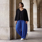 Royalblau Ballonhose im Lagenlook Oversize leger zeitlos edel aus Leinenmix luftig bequem