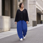 Royalblau Ballonhose im Lagenlook Oversize leger zeitlos edel aus Leinenmix luftig bequem