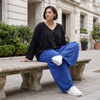 Royalblau Ballonhose im Lagenlook Oversize leger zeitlos edel aus Leinenmix luftig bequem