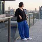 Royalblau Ballonhose im Lagenlook Oversize leger zeitlos edel aus Leinenmix luftig bequem