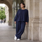 Marine Ballonhose im Lagenlook mit weitem Bein luftig leger und zeitlos chic Oversize
