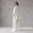 Creme fliessend Leinenoptik Bluse im Lagenlook leger Oversize zeitlos Crasheffekt weich
