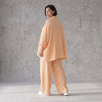 Leichte Mauve Bluse im legeren Oversize Lagenlook mit Hemdkragen zeitlos modern sanft